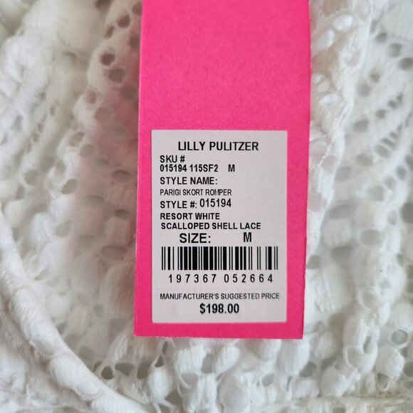 Lilly Pulitzer Parigi Skort Romper Resort White Scalloped Lace Mini Dress M NWT - Picture 5 of 12